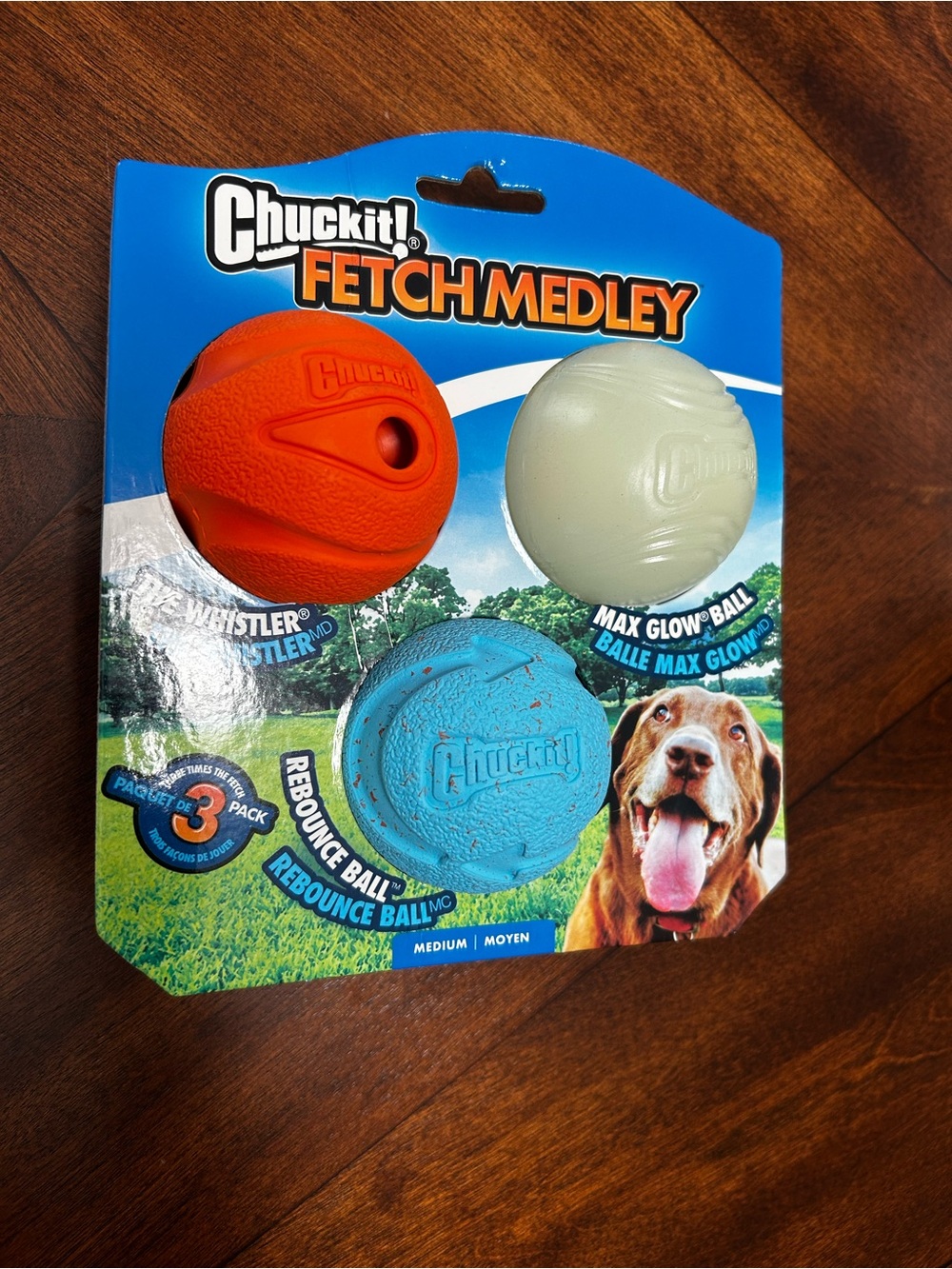 Fetch Medley Dog Ball Pack – Orange, Blue, Glow White